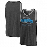 Carolina Panthers NFL Pro Line by Fanatics Branded Refresh Tri-Blend Ringer Tank Top - Black Gray,baseball caps,new era cap wholesale,wholesale hats